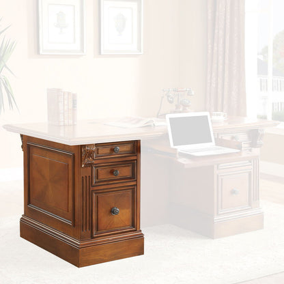 Huntington - Executive Left Desk Pedestal - Antique Vintage Pecan