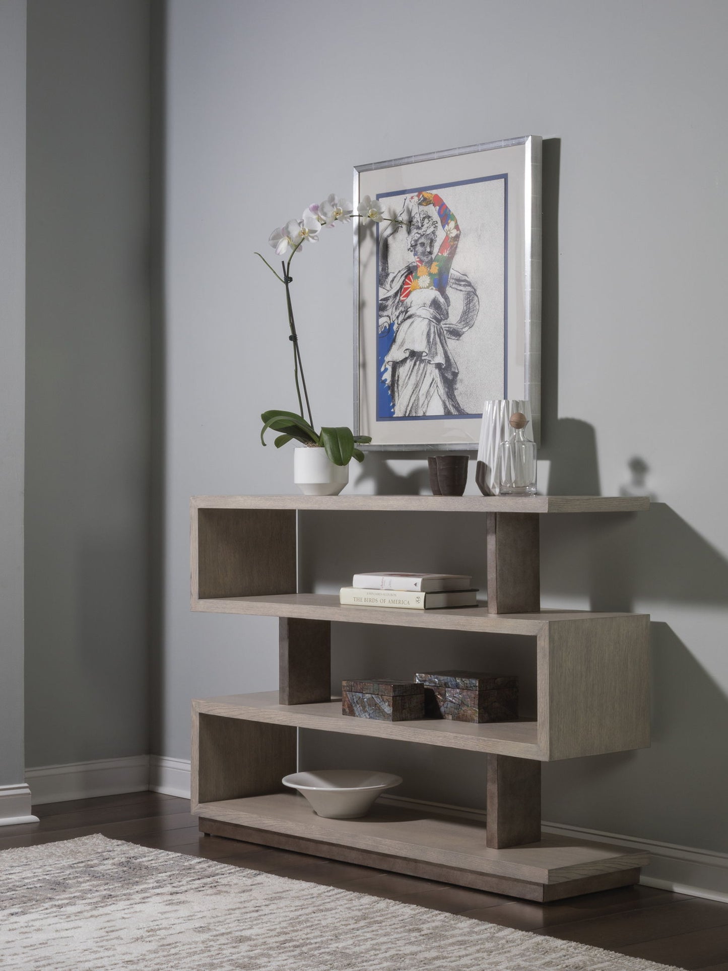 Signature Designs - Soiree Low Bookcase - Dark Gray