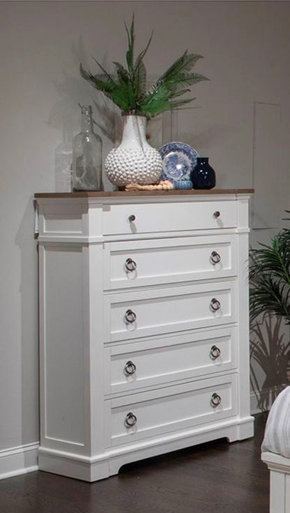 Kingston - Drawer Chest - Whisper White And Cerused Nutmeg
