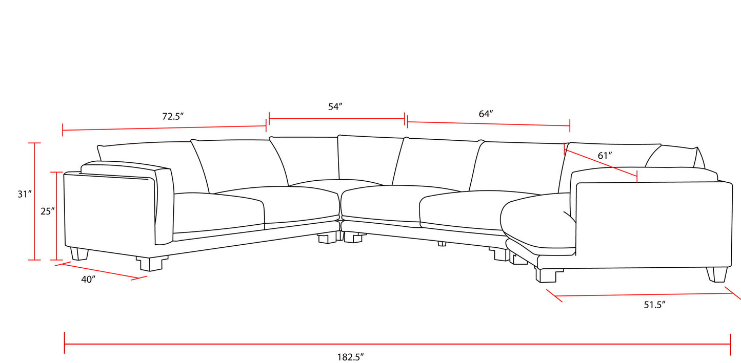 Escape - Right Arm Facing Bumper Chaise - Mirage Mist