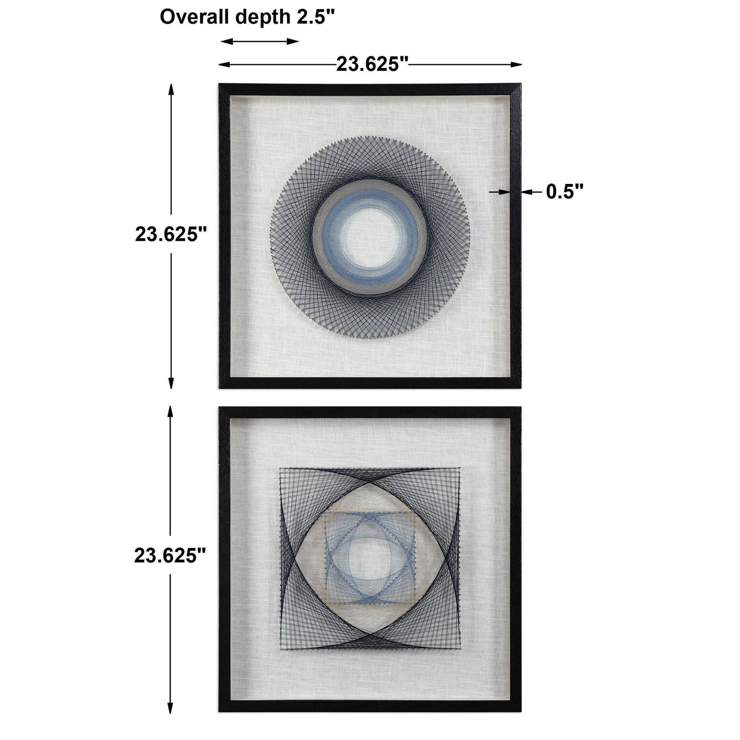 String Duet - Geometric Art (Set of 2) - Black