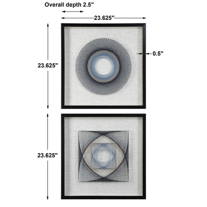 String Duet - Geometric Art (Set of 2) - Black