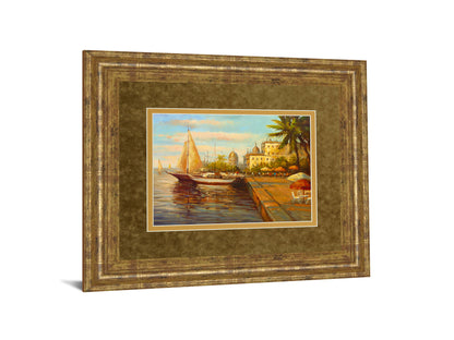 Santo Domingo Harbor By Bulo - Framed Print Wall Art - Light Brown