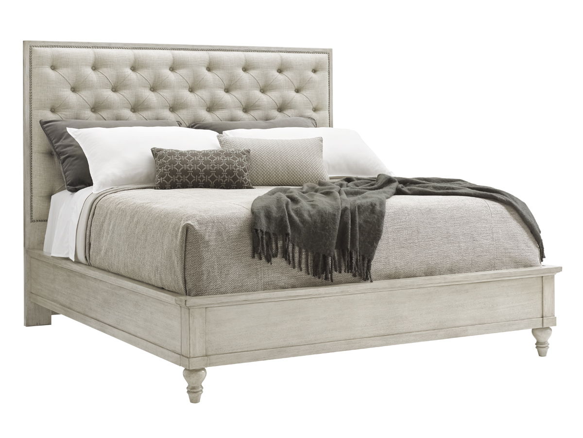 Oyster Bay - Sag Harbor Tufted Upholstered Headboard 5/0 Queen - Pearl Silver
