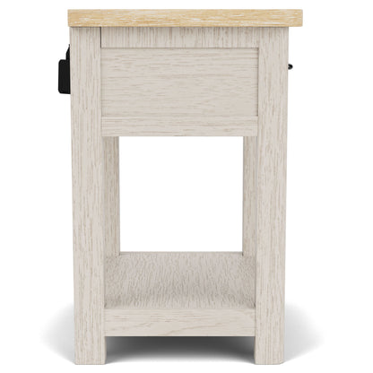 Glenndale - One Drawer Nightstand - Aged White / Wheat