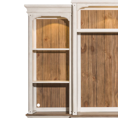 Morgan Creek - Left Pier Top - Antique White / Wirebrushed Tobacco Accents