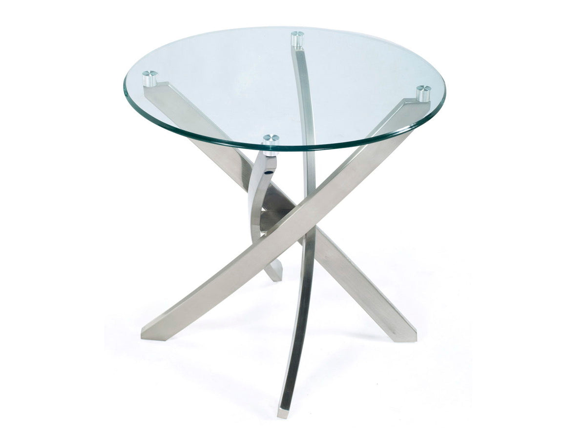 Zila - Round End Table Top - Brushed Nickel