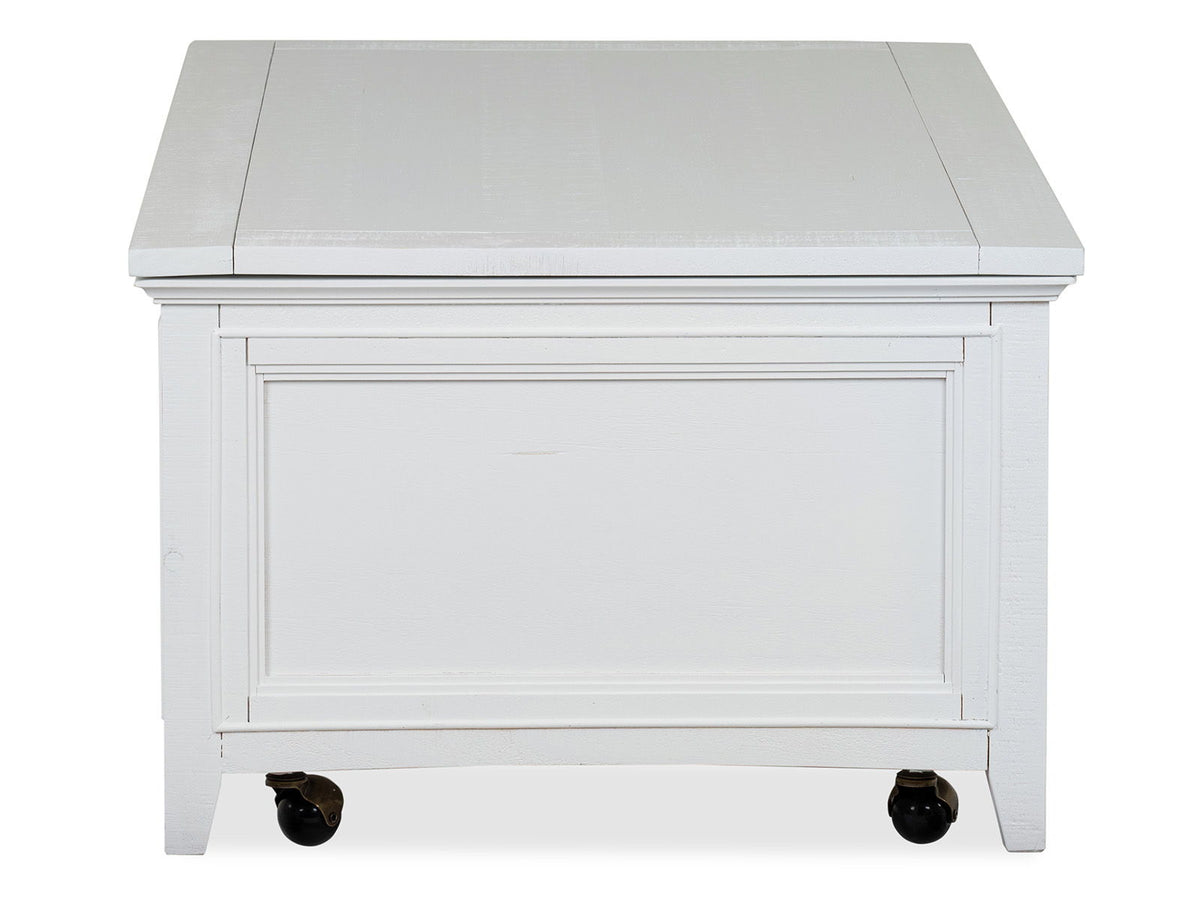 Heron Cove - Lift Top Storage Cocktail Table With Casters - Chalk White
