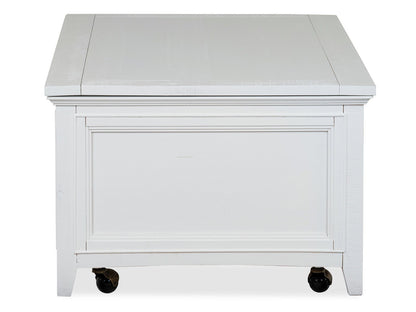 Heron Cove - Lift Top Storage Cocktail Table With Casters - Chalk White