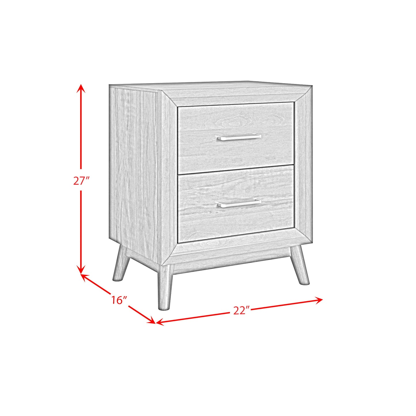 Santa Barbara - 2-Drawer Cabinet - Walnut