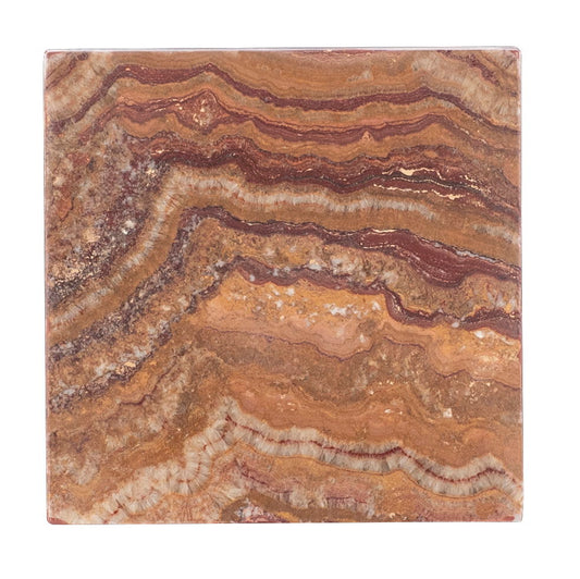 Melange - Denys Spot Table - Red / Light Brown