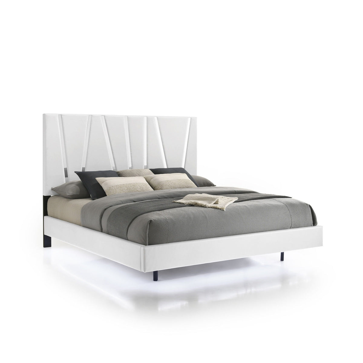 Europa - 5/0 Queen Headboard, Footboard & Slats - White