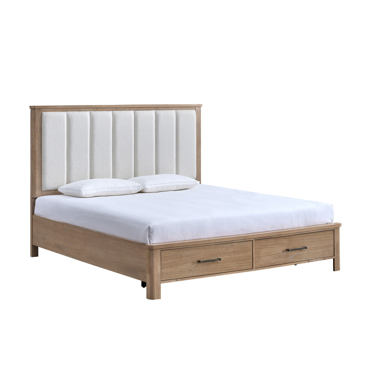 Anika - 6/6 King Storage Footboard & Slats - White / Natural
