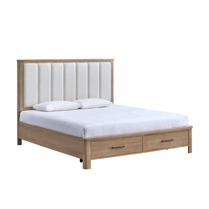 Anika - 6/6 King Storage Footboard & Slats - White / Natural