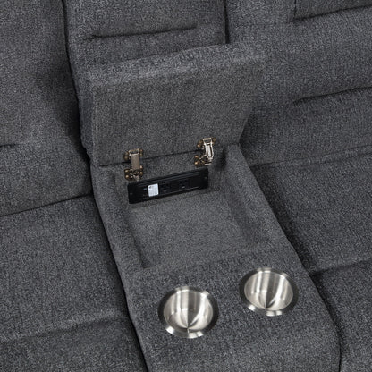 Redondo - RAF Console Loveseat With 1 Recliner Power - Dark Gray
