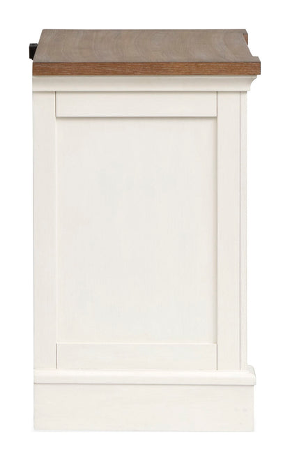 Kingston - Drawer Nightstand - Whisper White And Cerused Nutmeg