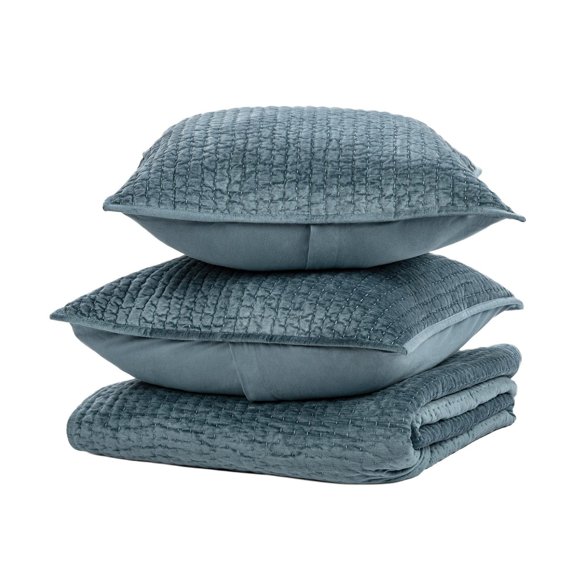 Bari - Velvet Sham - Stone Blue