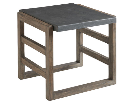 La Jolla - Cast Top Rectangular End Table - Dark Brown