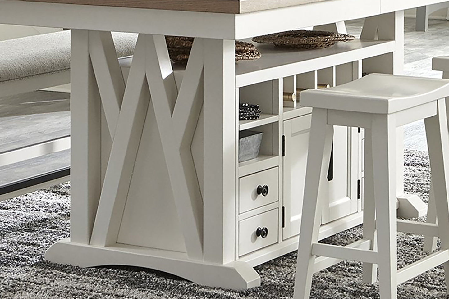Americana Modern Dining - Island Counter Height Base - Cotton