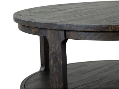 Boswell - Round Cocktail Table (With Casters) - Peppercorn