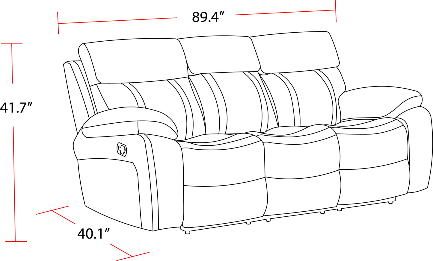 Theon - Manual Reclining Sofa With Drop Down Table - Stokes Toffee