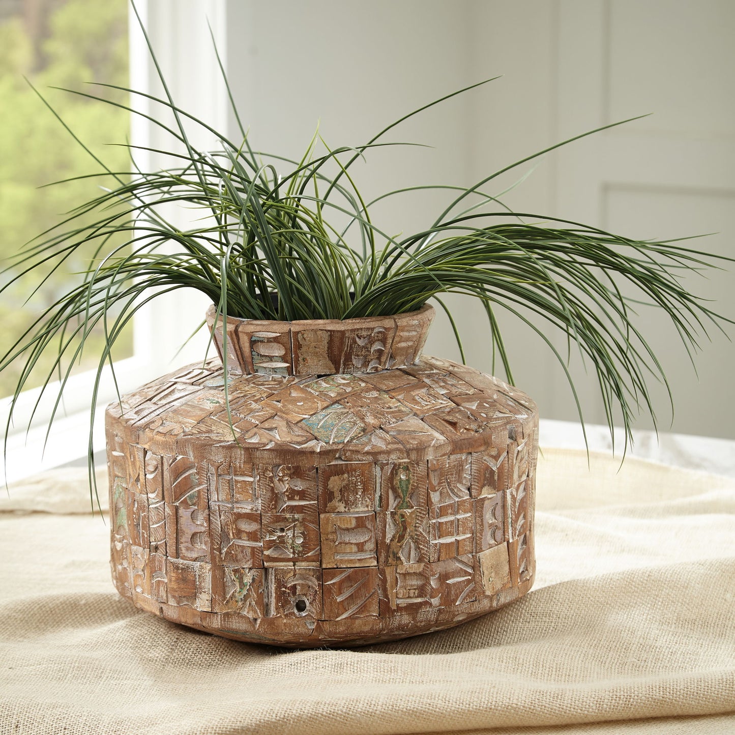 Meltland - Vase - Square - Natural / Black
