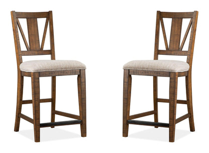 Bay Creek - Counter Chair With Upholstered Seat (Set of 2) - Toasted Nutmeg