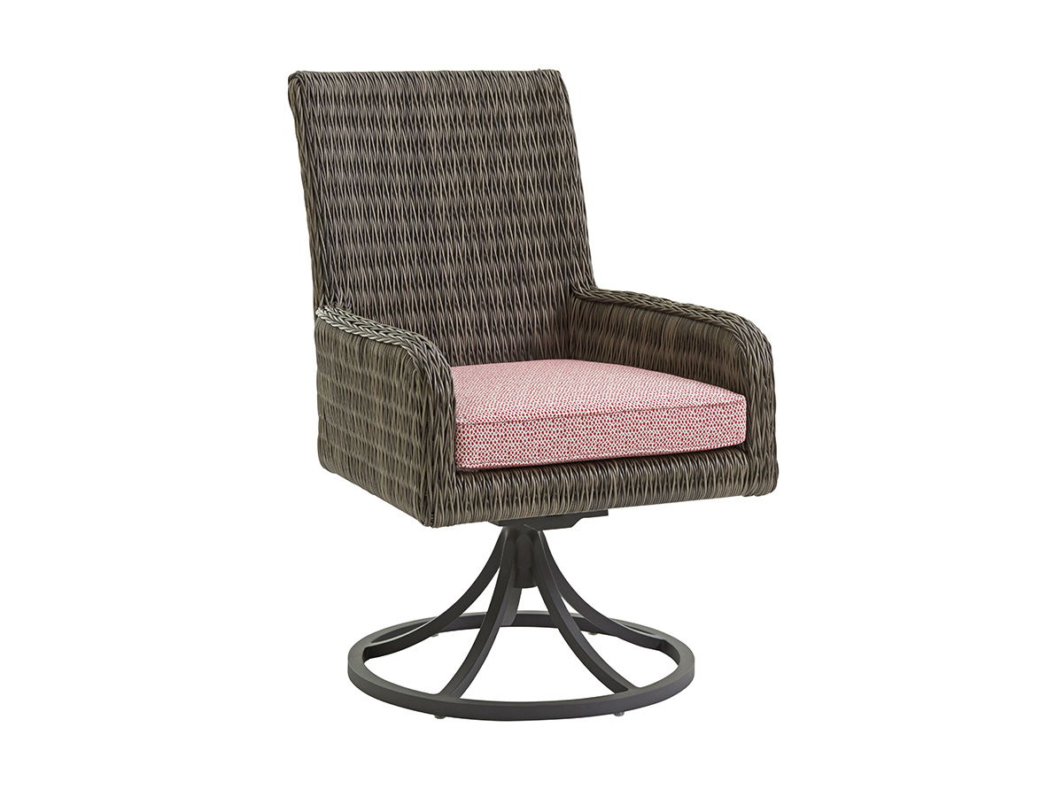 Cypress Point Ocean Terrace - Arm Dining Chair Swivel Rocker - Dark Gray