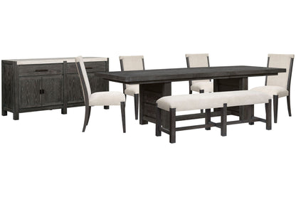 Plum Creek - 7 Piece Extendable Trestle Dining Table Set