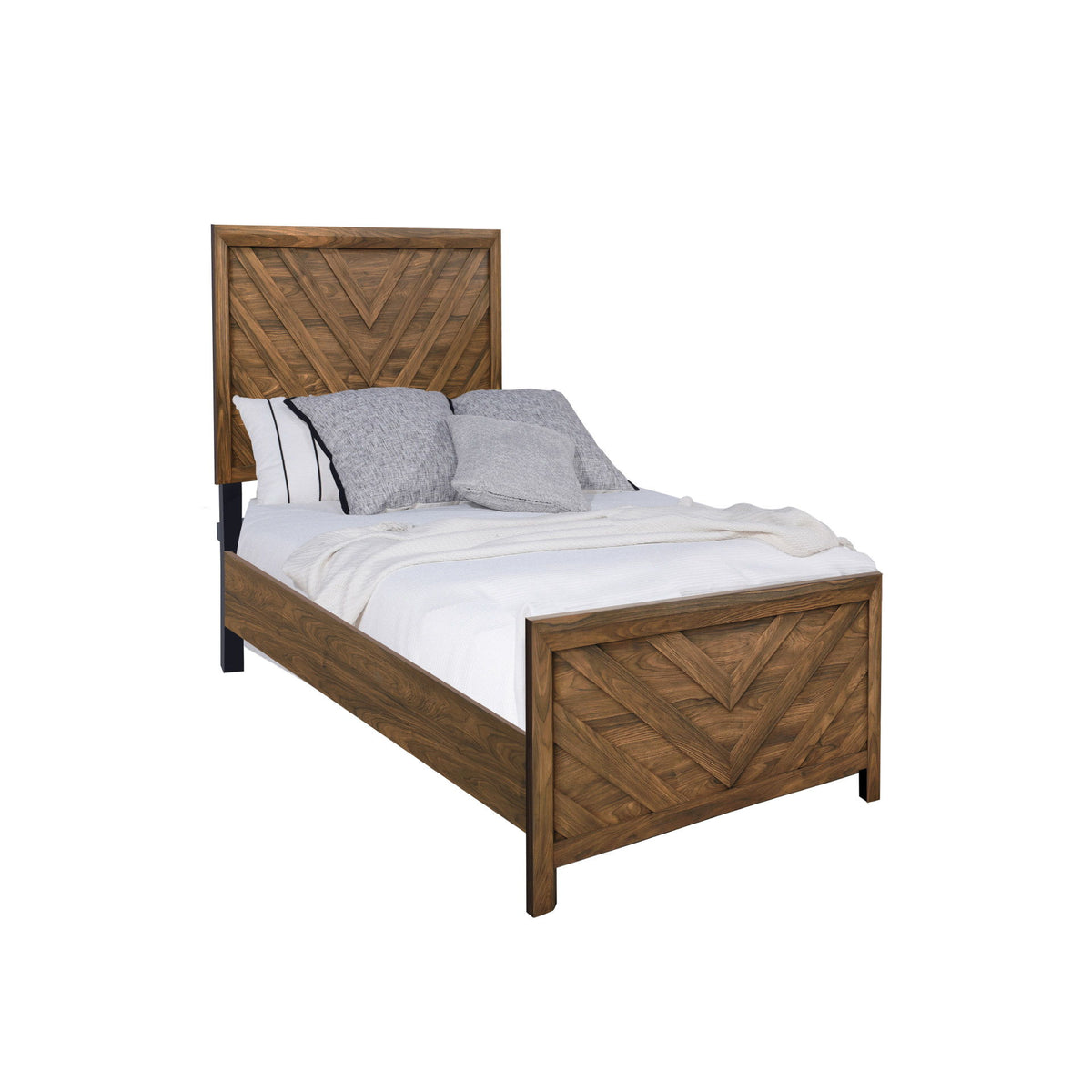 Biscayne - 3/3 Twin Headboard, Footboard, & Slats - Sable