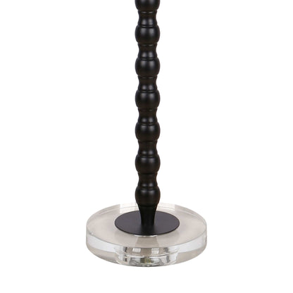 "Obsidian Elegance" Metal Buffet Lamp (Set of 2) - Black / Clear Crystal