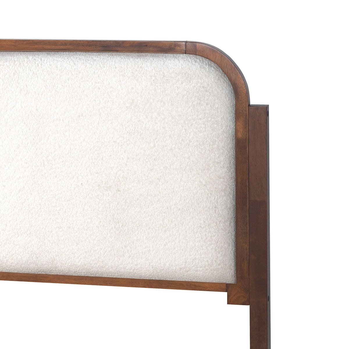 Hawthorne - 5/0 Queen Upholstered Platform Headboard - Walnut / White