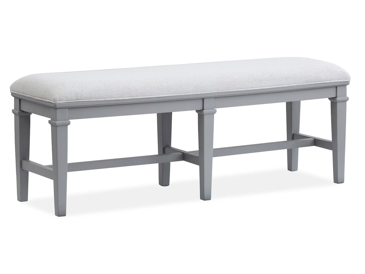 Charleston - Bench With Upholstered Seat - Harbor Gray