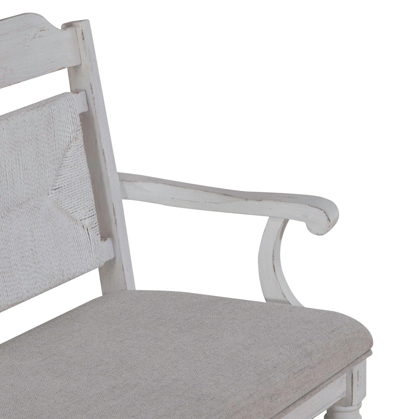 River Place - Panel Back Bench - Riverstone White & Tobacco