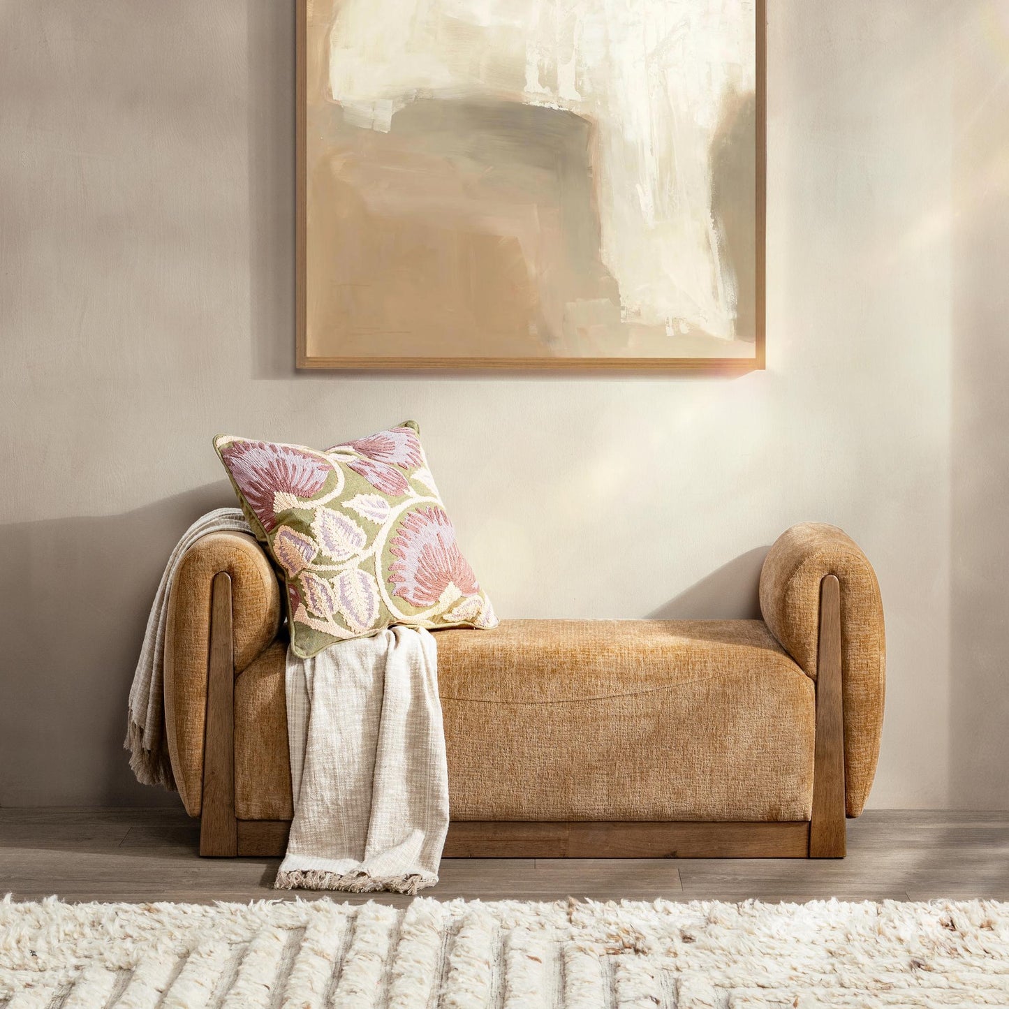 Soraya - Accent Bench - Spiced Amber