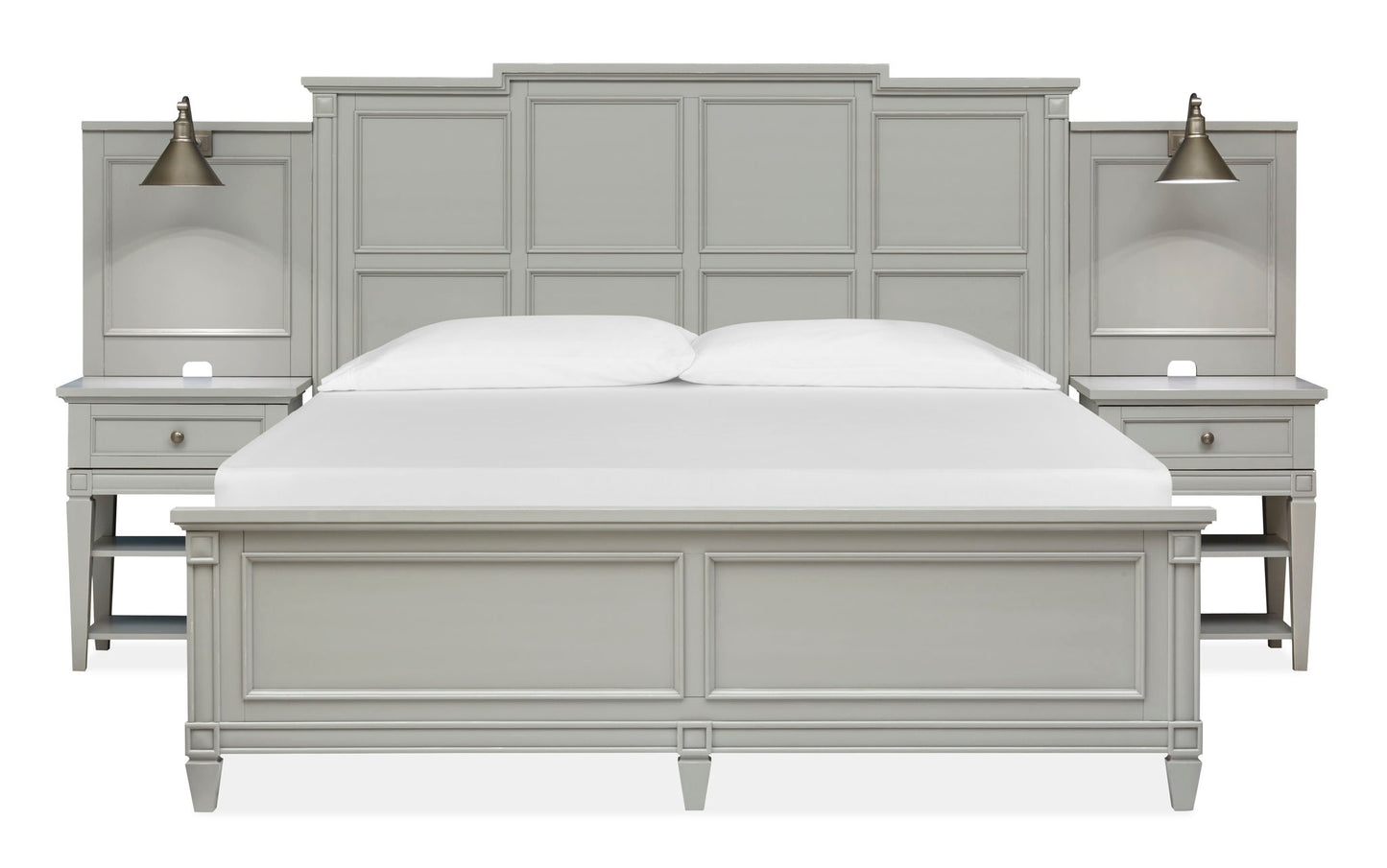 Glenbrook - Queen / King Panel Bed Rails - Pebble
