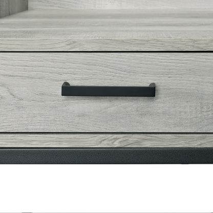 Preston - 2 Piece Desk And Bookshelf Set - Gray