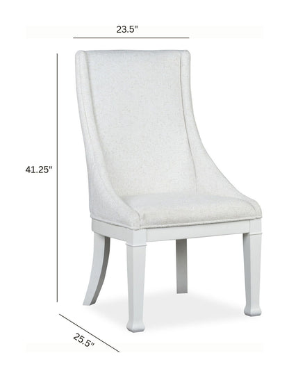 Kingston - Upholstered Host Chair (Set of 2) - Whisper White And Cerused Nutmeg