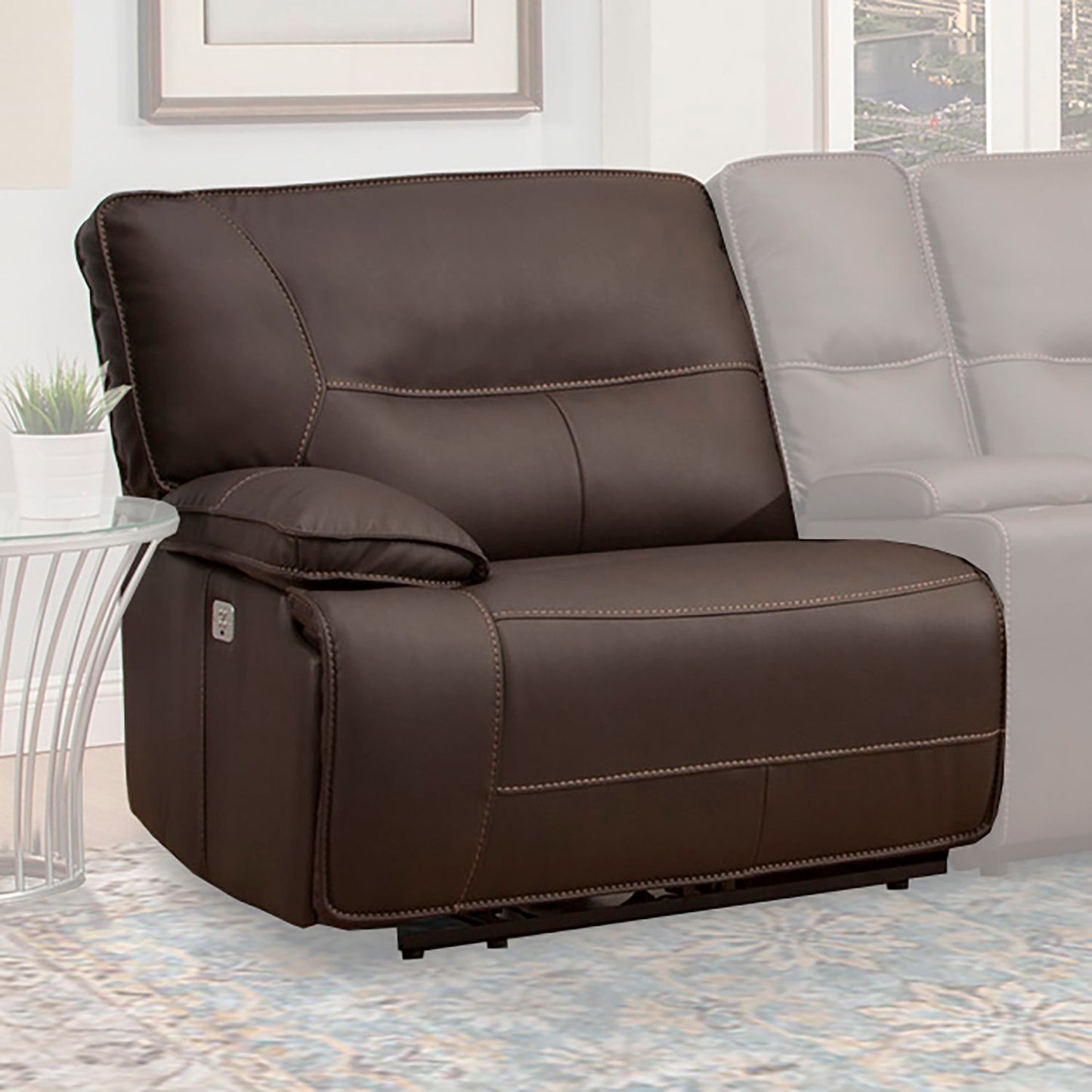 Spartacus - Power Left Arm Facing Recliner - Chocolate