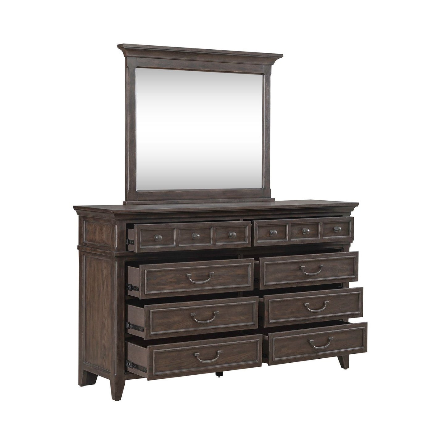 Paradise Valley - Dresser & Mirror - Saddle Brown