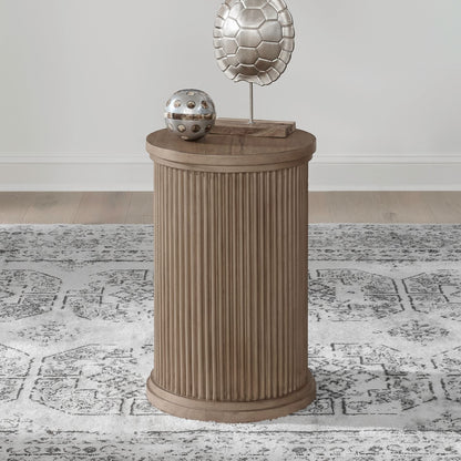 Haven Hills - Round Chairside Table - Camel Beige