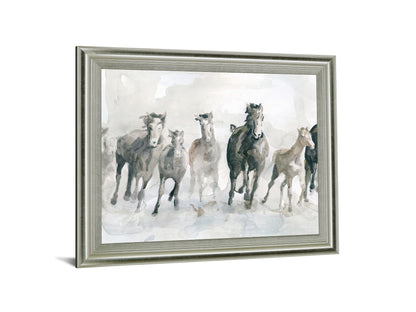 Galloping Mist - 28" x 34" Framed Wall Art - Gray