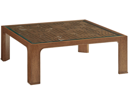 Palm Desert - Redford Square Rattan Cocktail Table - Dark Brown