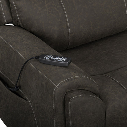 Gaia - LAF Recliner With Power Headrest, Footrest, Massage, Heat - Sable