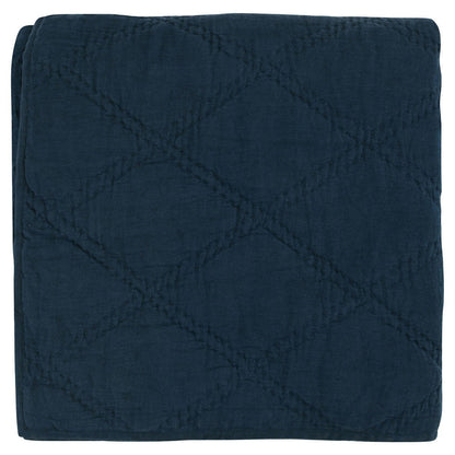 Caleb - Hand Stitched King Quilt - Midnight Blue