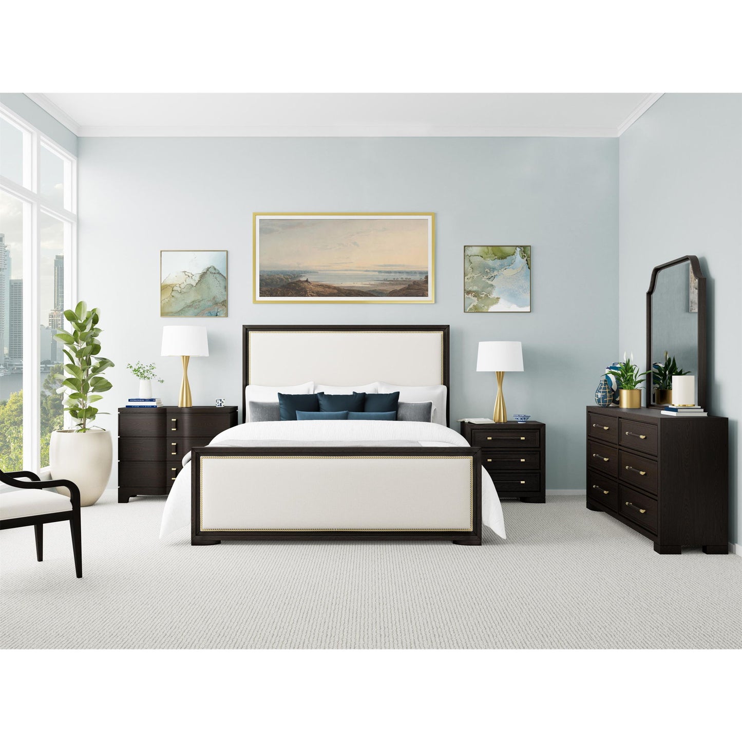 Lydia - Queen Upholstered Footboard - Ivory