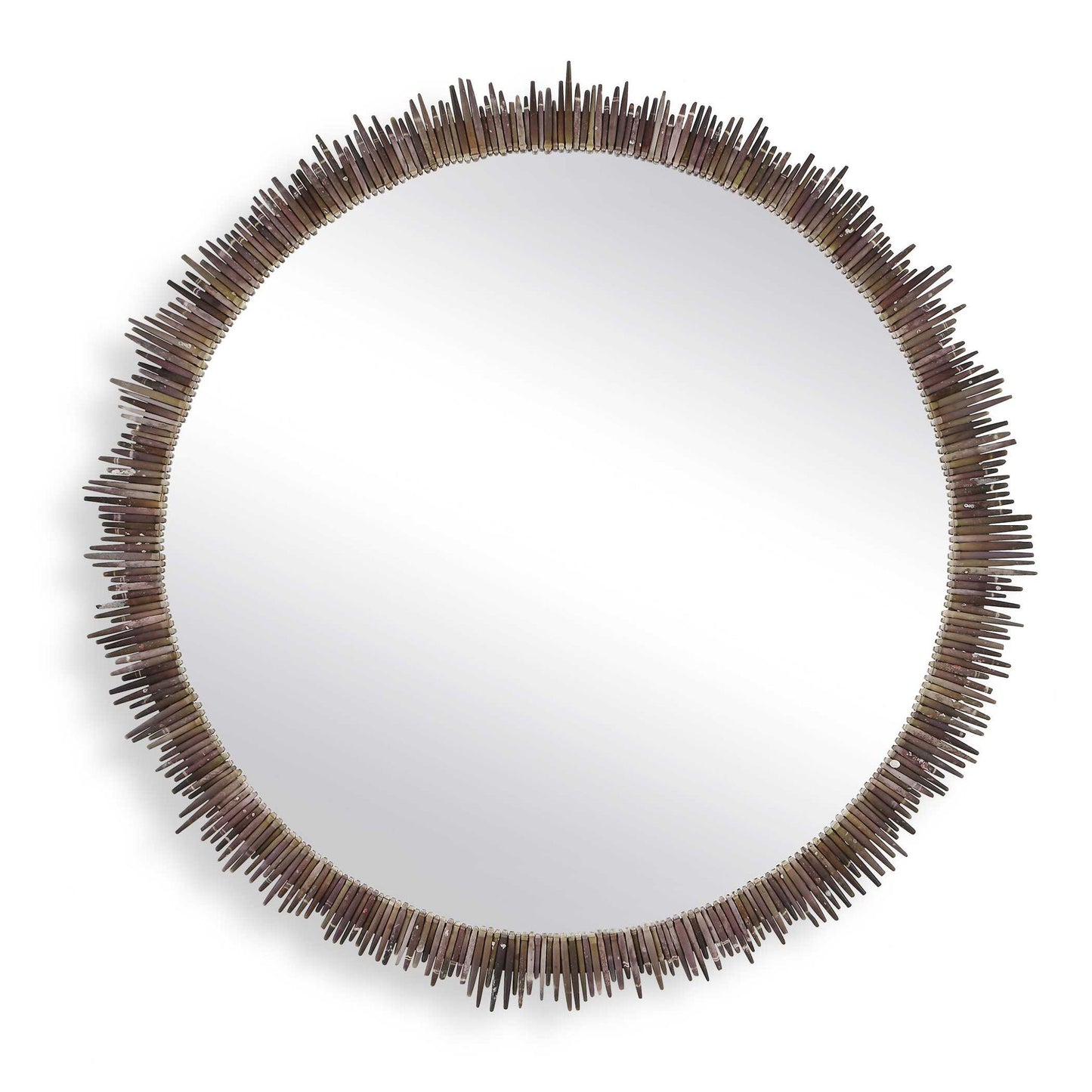 Tiger Sea Urchin - Round Mirror - Brown / Green