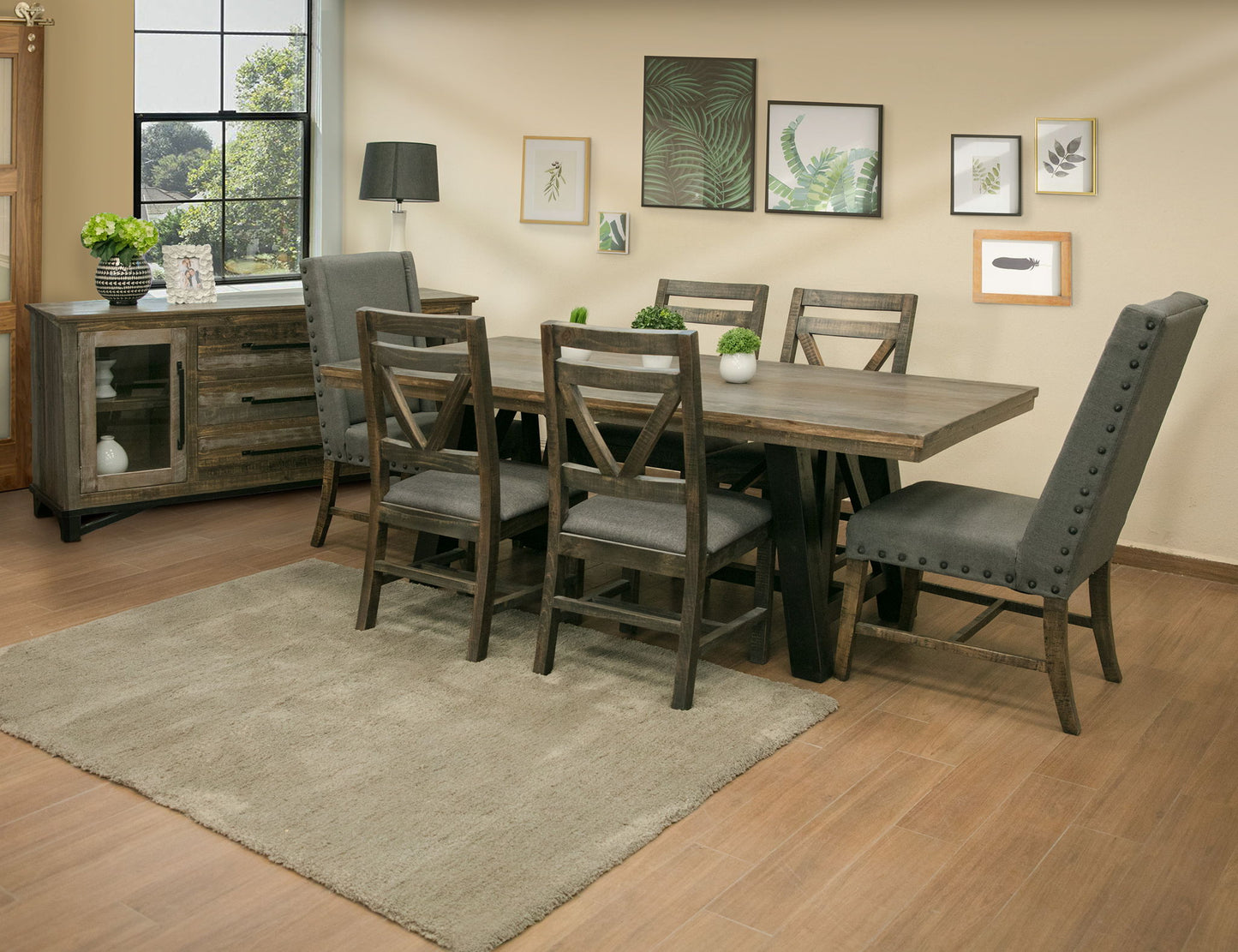 Loft - Upholstered Chair (Set of 2) - Two Tone Gray / Brown
