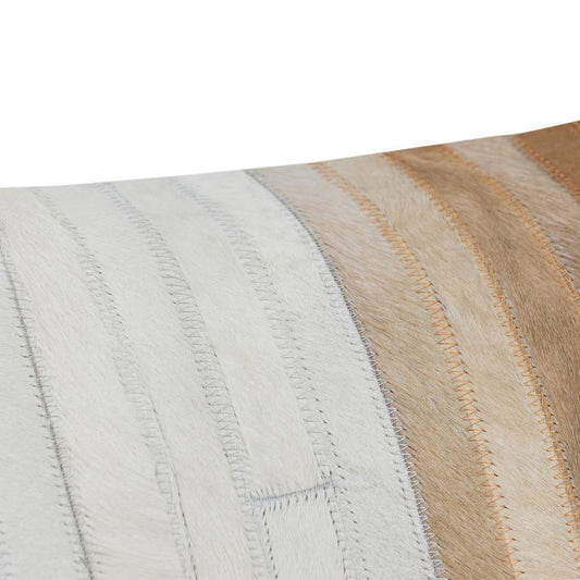 Meru - 20" x 20" Hide Pillow - Tan Multi