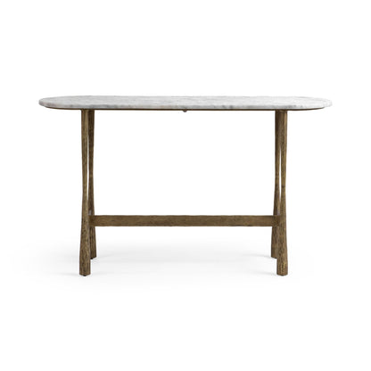 Venicia - Oval Console Table - White Sage